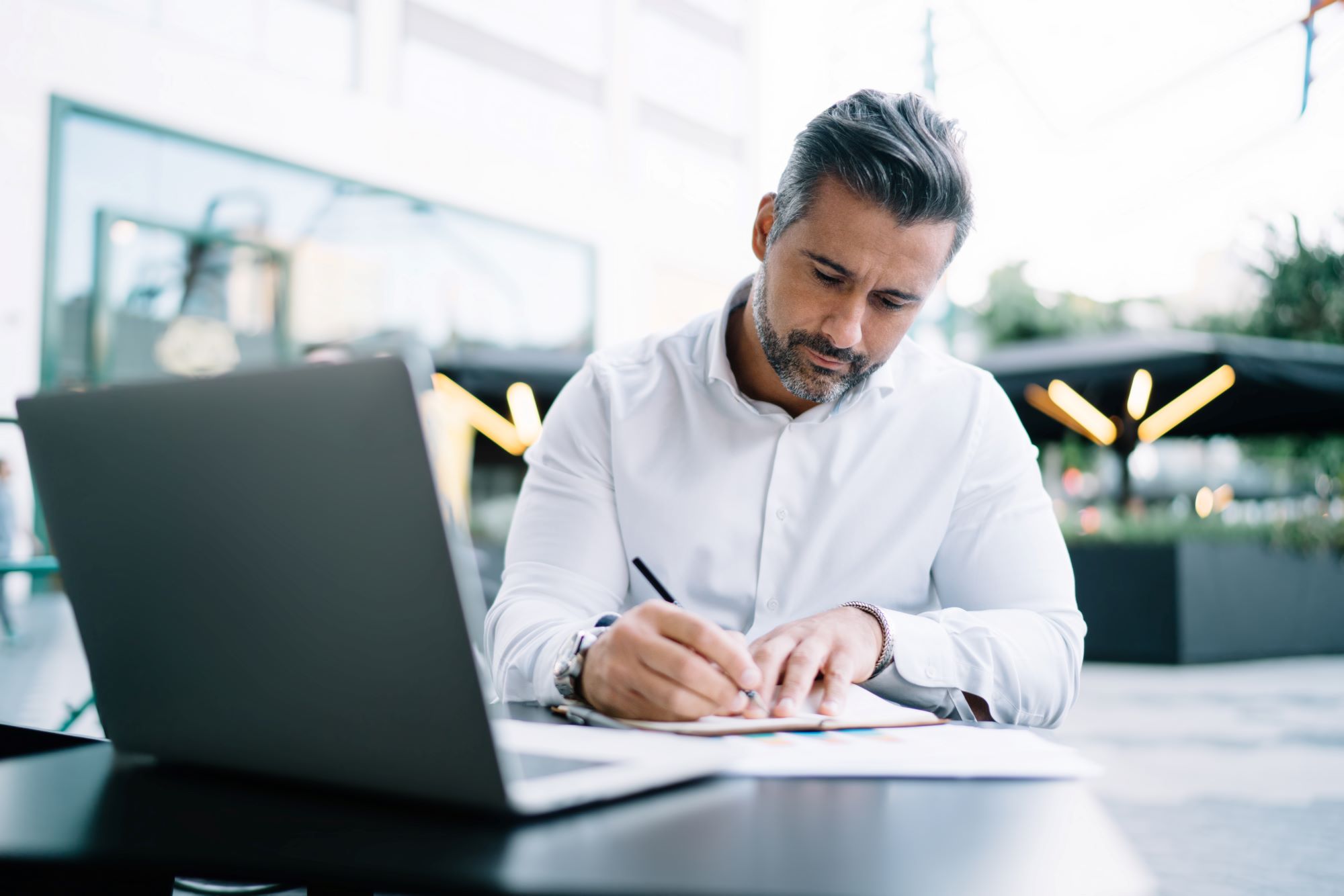Man working on a laptop
